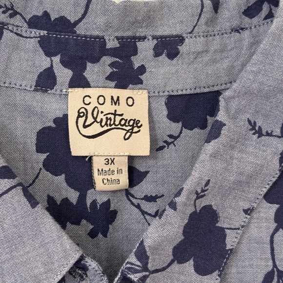 COMO VINTAGE SHORT SLEEVE WOMENS BUTTON DOWN SIZE 3X - Picture 3 of 5